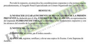 Rechazan intento de revocar prisión preventiva para supuesto líder narco