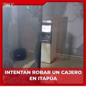 Delincuente intentaron hurtar cajero en Itapúa.