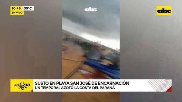 Video: Susto en playa de Encarnación - ABC Noticias - ABC Color