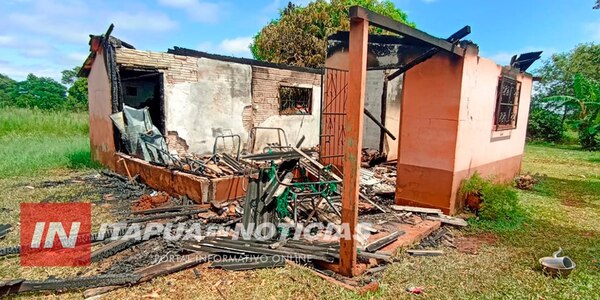 HOMBRE LO PERDIÓ TODO TRAS INCENDIO DE SU VIVIENDA EN CAMBYRETÁ - Itapúa Noticias