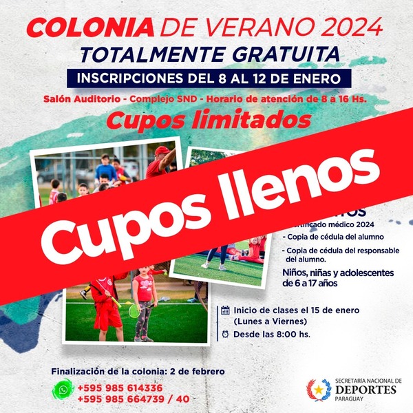 SND anunció que cupo para colonia de vacaciones se agotó en tiempo récord - Unicanal