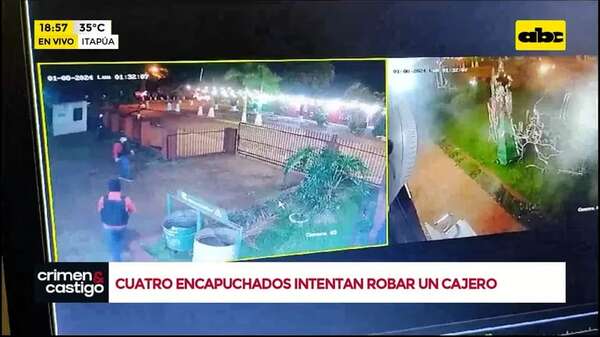 Video: cuatro encapuchados intentaron robar un cajero del BNF - Crimen y castigo - ABC Color