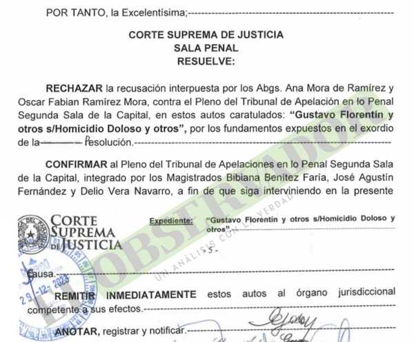 Sala Penal confirma a Tribunal de Apelación en causa Rodrigo Quintana
