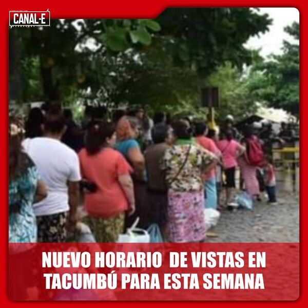 NUEVO HORARIO DE VISTAS EN TACUMBÚ PARA ESTA SEMANA