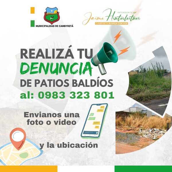 El Municipio de Cambyreta emplazará a propietarios de baldíos para limpiar los predios
