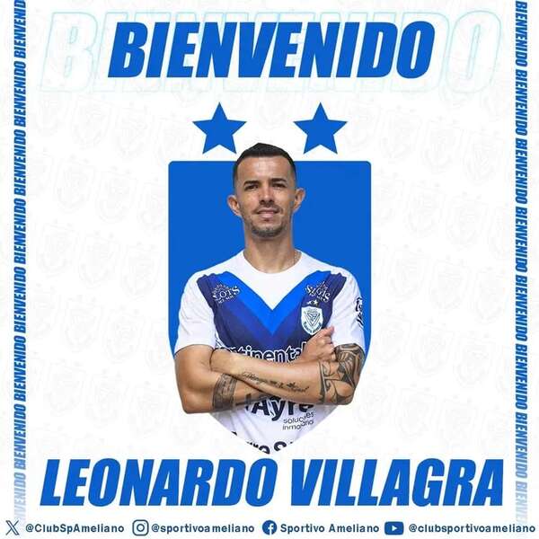 Ameliano: Leonardo Villagra, en la “V” azulada - Fútbol - ABC Color