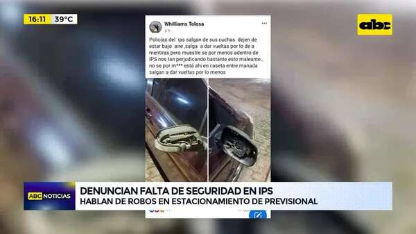 Video: denuncian falta de seguridad en IPS - ABC Noticias - ABC Color
