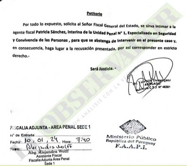 Abogado “Leopardo” busca apartar a fiscal con recusación