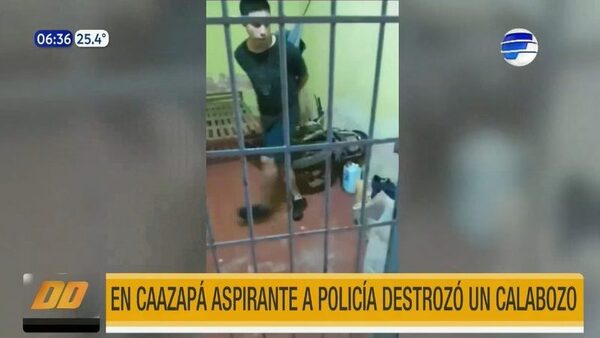 Aspirante a policía fue detenido y destrozó un calabozo en Caazapá | Telefuturo