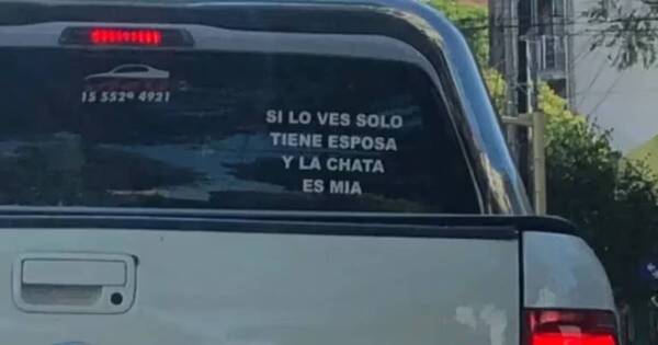 Diario HOY | “Si lo ves, tiene esposa”: el insólito cartel de una camioneta se volvió viral