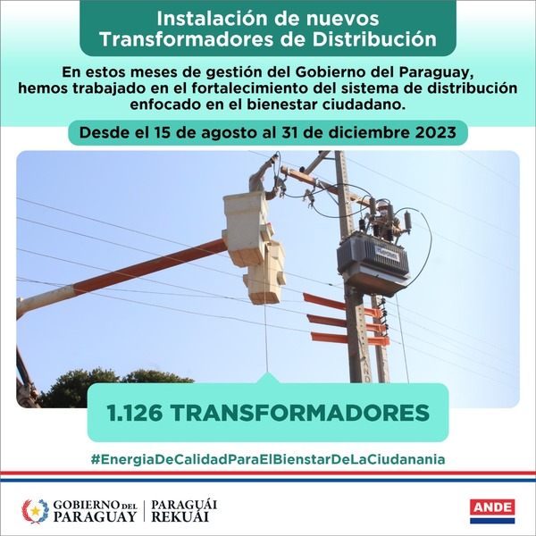 ANDE instala nuevos transformadores