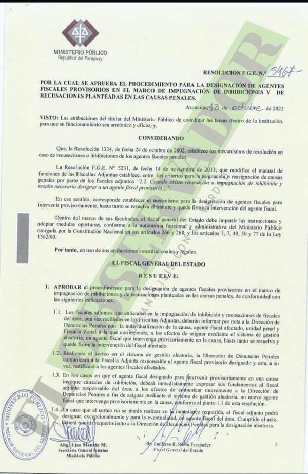 Se ignoró resolución el fiscal general para evitar designaciones “a dedo”