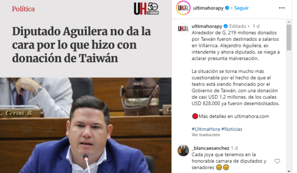 DIPUTADO AGUILERA LLEVARÁ DOCUMENTOS A LA EMBAJADA DE TAIWÁN