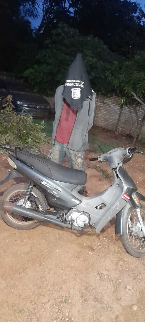 Recuperan motocicleta robada y detienen al presunto autor