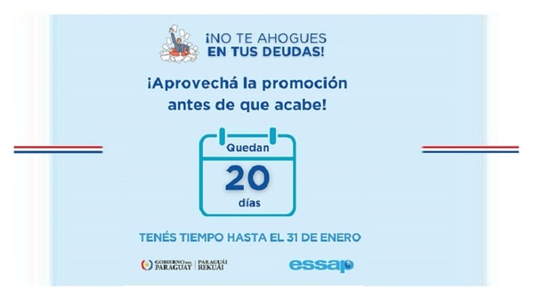 Essap recuerda que campaña de financiación de deuda culmina este mes