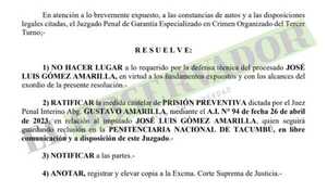 Por supuesta amenaza de muerte, “OG Selu” pretendía revocar prisión