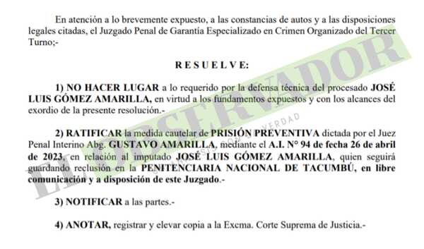 Por supuesta amenaza de muerte, “OG Selu” pretendía revocar prisión