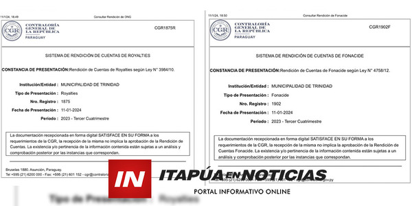MUNICIPALIDAD DE TRINIDAD PRESENTÓ RENDICIÓN DE CUENTAS DE FONACIDE Y ROYALTÍES - Itapúa Noticias