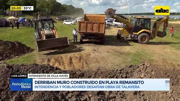 Video: derriban muro construido en playa Remansito  - Periodísticamente - ABC Color
