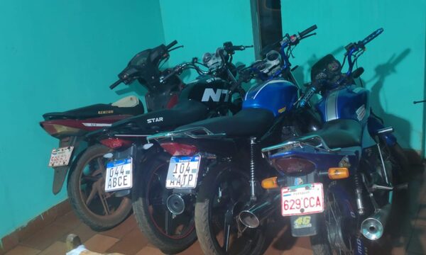Incautan motocicletas en San Alberto