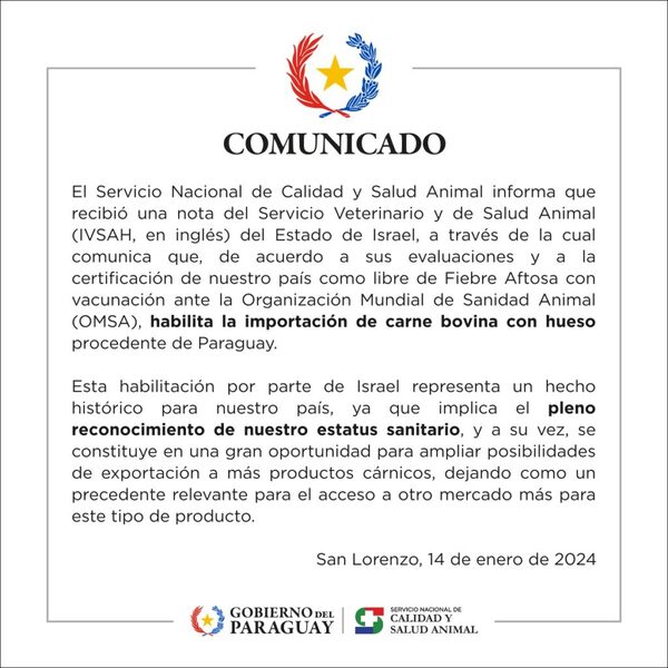 Israel habilita importaci贸n de carne bovina paraguaya con hueso - Revista PLUS