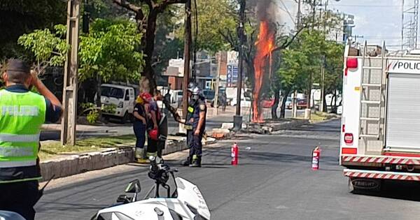 Diario HOY | Cables de la ANDE se incendian sobre Artigas