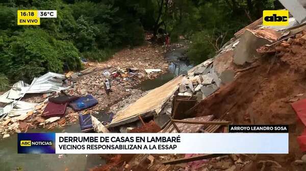 Video: Derrumbe de casas en Lambaré - ABC Noticias - ABC Color