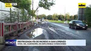 Video: destrozada vía de ingreso a San Lorenzo  - ABC Noticias - ABC Color