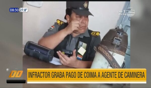Infractor graba pago de coima a agente de la Caminera | Telefuturo