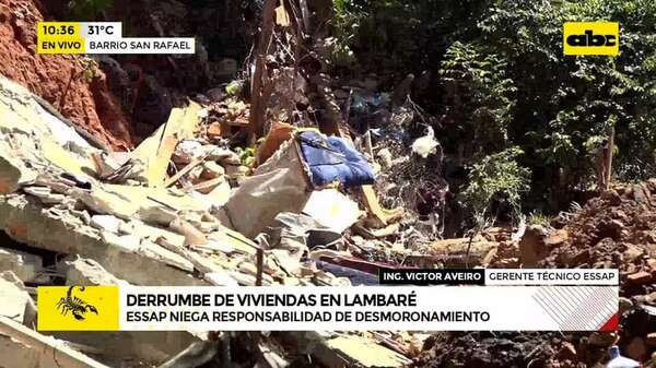 Derrumbe de viviendas en Lambaré: Essap niega responsabilidad de desmoronamiento - ABC Noticias - ABC Color