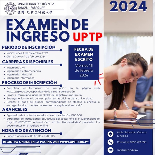 Universidad UPTP: Abierto el periodo de inscripción para carreras de ingeniería - .::Agencia IP::.