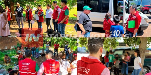 FAMILIAS NATIVAS QUE SON LLEVADAS A COMUNIDADES VUELVEN A PEDIR MONEDAS EN SEMÁFOROS - Itapúa Noticias