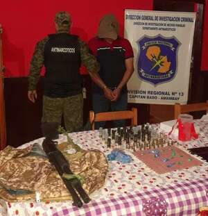 Karapaí: cae delincuente con frondosos antecedentes en posesión de una escopeta, drogas y proyectiles - Policiales - ABC Color