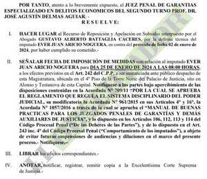 Reprograman audiencia de imposición para Ever Noguera bajo apercibimiento 