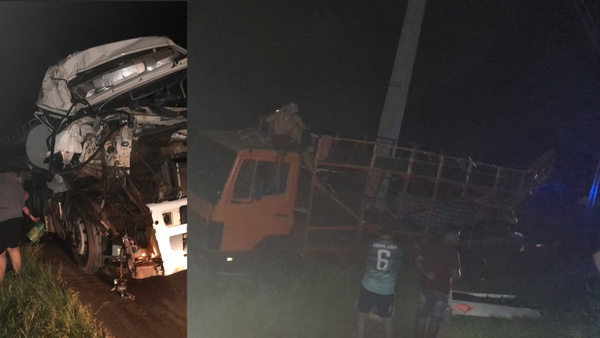 CAMIÓN CISTERNA CHOCÓ CON OTRO CAMIÓN ESTACIONADO EN CORONEL MARTÍNEZ