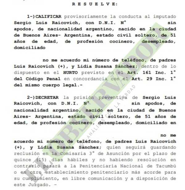 Envían a prisión a ciudadano argentino sospechoso de hurtar carne valuada en G 100.000