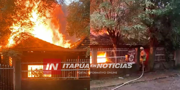 VIVIENDA SE CONSUMIÓ EN GRAN PARTE POR UN VORAZ INCENDIO - Itapúa Noticias