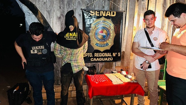Incautan casi un centenar de dosis de chespi y detienen a proveedor en Caaguazú