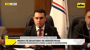 Pedido de desafuero de Hernán Rivas: Comisión Permanente puede llamar a sesión extra  - ABC Noticias - ABC Color