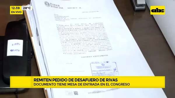 Remiten pedido de desafuero de Hernán Rivas: documento tiene mesa de entrada en el Congreso  - ABC Noticias - ABC Color