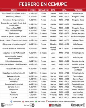 El Centro Municipal de Promoción Empresarial (Cemupe) abre inscripciones para cursos de febrero - .::Agencia IP::.