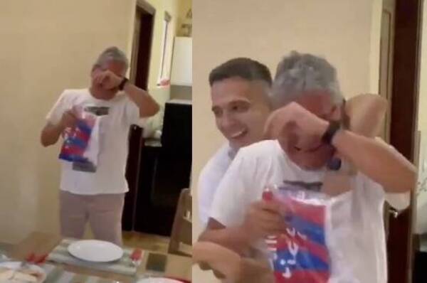 [VIDEO] ¡Nde tavy! La emoción del cumpleañero al recibir la nueva casaca de Cerro