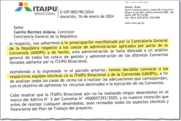Itaipú dice que “acompaña” preocupación de Contraloría - Economía - ABC Color