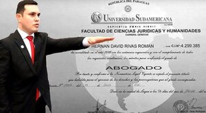 Rivas juró como abogado ante la ministra Gladys Bareiro, según el acta de la Corte