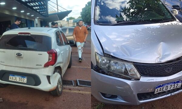Borracho choca contra vehículo estacionado