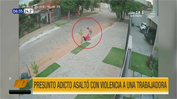 Presunto adicto asaltó a las patadas a una mujer en Asunción - Noticias Paraguay