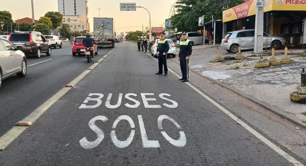 Inició aplicación de multas por no respetar el carril para buses sobre la Transchaco - El Trueno