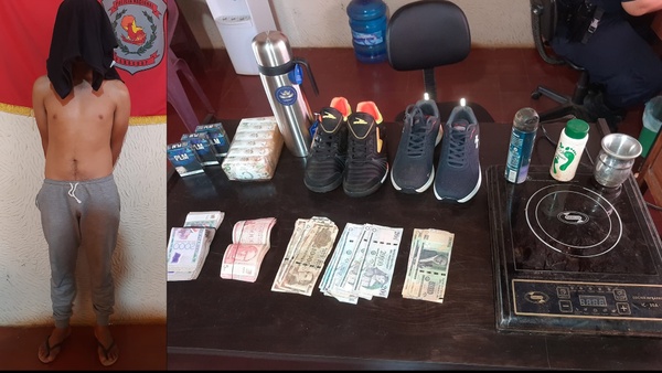 Aprehensión de persona y recuperación de varios objetos denunciados como hurtados.