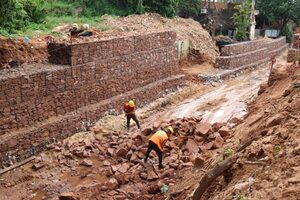 MUVH continúa construcción de muro en cauce México dentro de proyecto de Chacarita Alta - .::Agencia IP::.