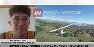 JOVEN ARGENTINO RECORRE ENCARNACIÓN CON UN SIMULADOR DE VUELO - Itapúa Noticias